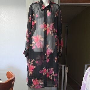 Blair Black and Pink Floral Blouse